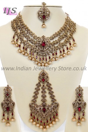 Golden Crystal, Antique Asian Bridal Jewellery - Eesha BANC10737C