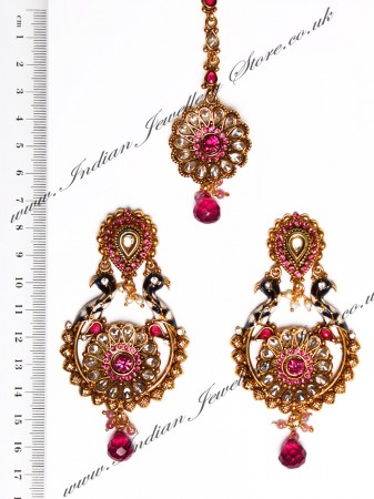 Peacock Indian Earrings and Tikka IAPA04390