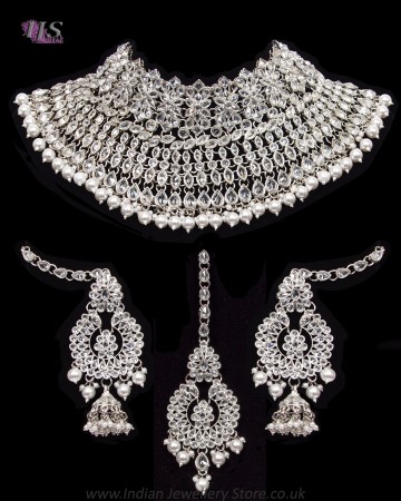Silver & White Green, A.Diamond Asian Bridal Jewellery  BSWA11904