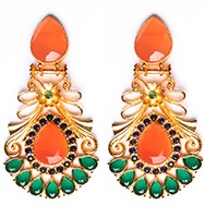 Sabyasachi-Inspired Large Matt 22k Gold Earrings EEOA10388 Indian Jewellery