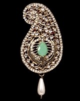 Sikh Khanda Kalgi - mint green with meena detailing KAGK11971 Indian Jewellery