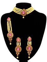 Classic Pearl Wide Choker - Pooja NANC10809C Indian Jewellery