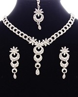 Dainty Crystal Indian Necklace Set NSWC11147 Indian Jewellery