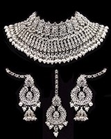 Silver & White Green, A.Diamond Asian Bridal Jewellery  BSWA11904 Indian Jewellery