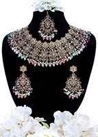 Antique & Champagne Polki, Traditional Indian Necklace Set. NAMA11910 Indian Jewellery