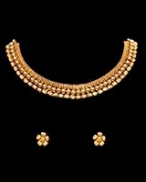 Delicate 22K Gold Plated Indian Choker & Studs NEWN12011 Indian Jewellery