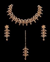 Elegant Golden Crystal Collar Necklace Set NANC11146 Indian Jewellery